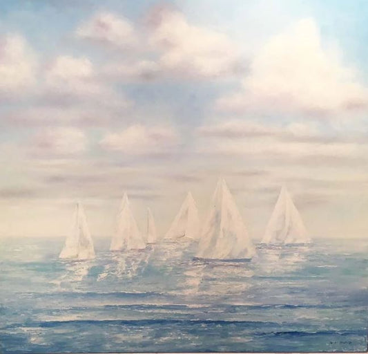 Looking for Art in a Large Size? Commissioned Art for Weekend Lake House by Claire Howard