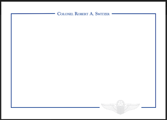 Switzer | 2025 | Bespoke Stationery | Engraved Executive Correspondence Card and Envelope Sets