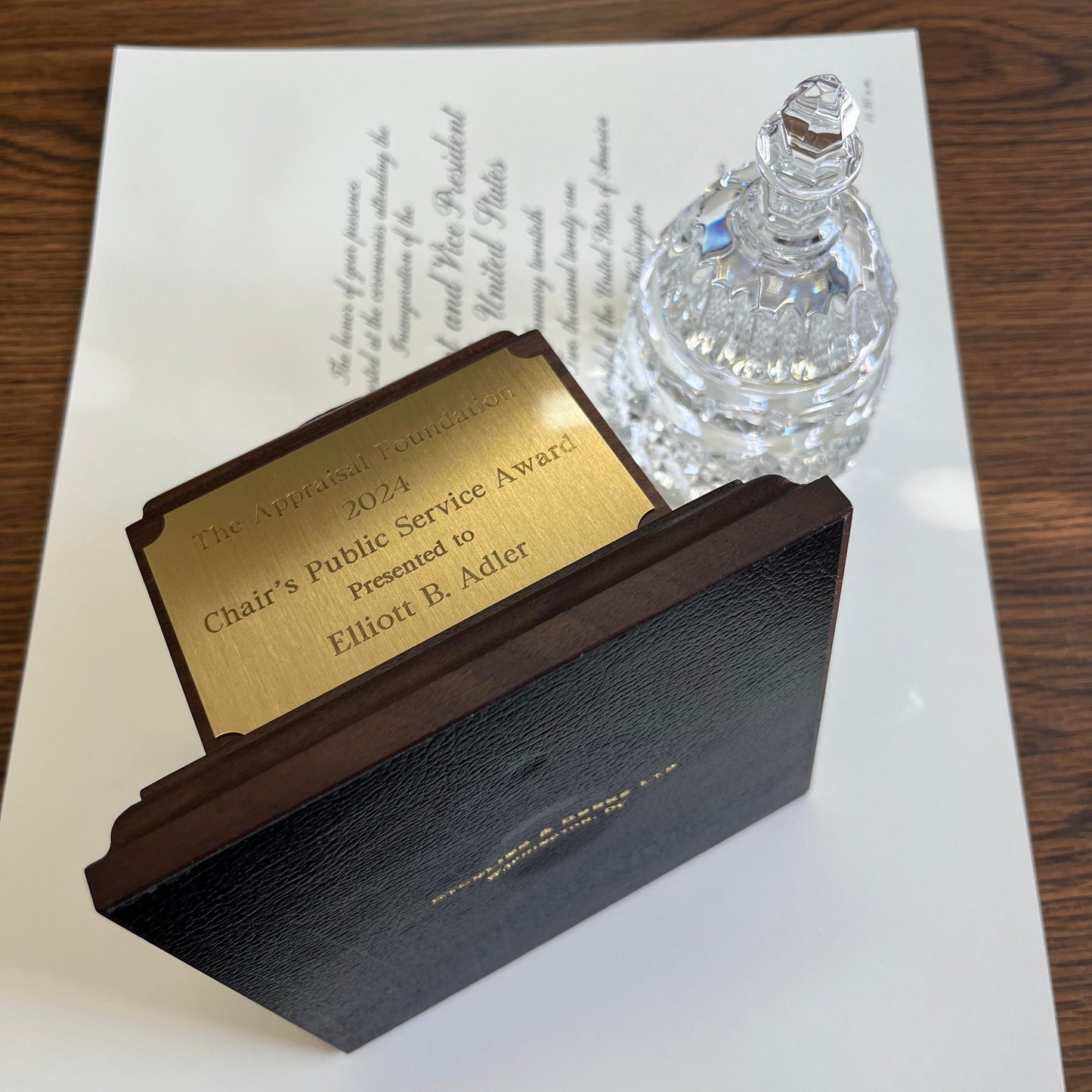 The Appraisal Foundation | 2024 | Waterford Crystal Capitol Dome Award with engraved Base