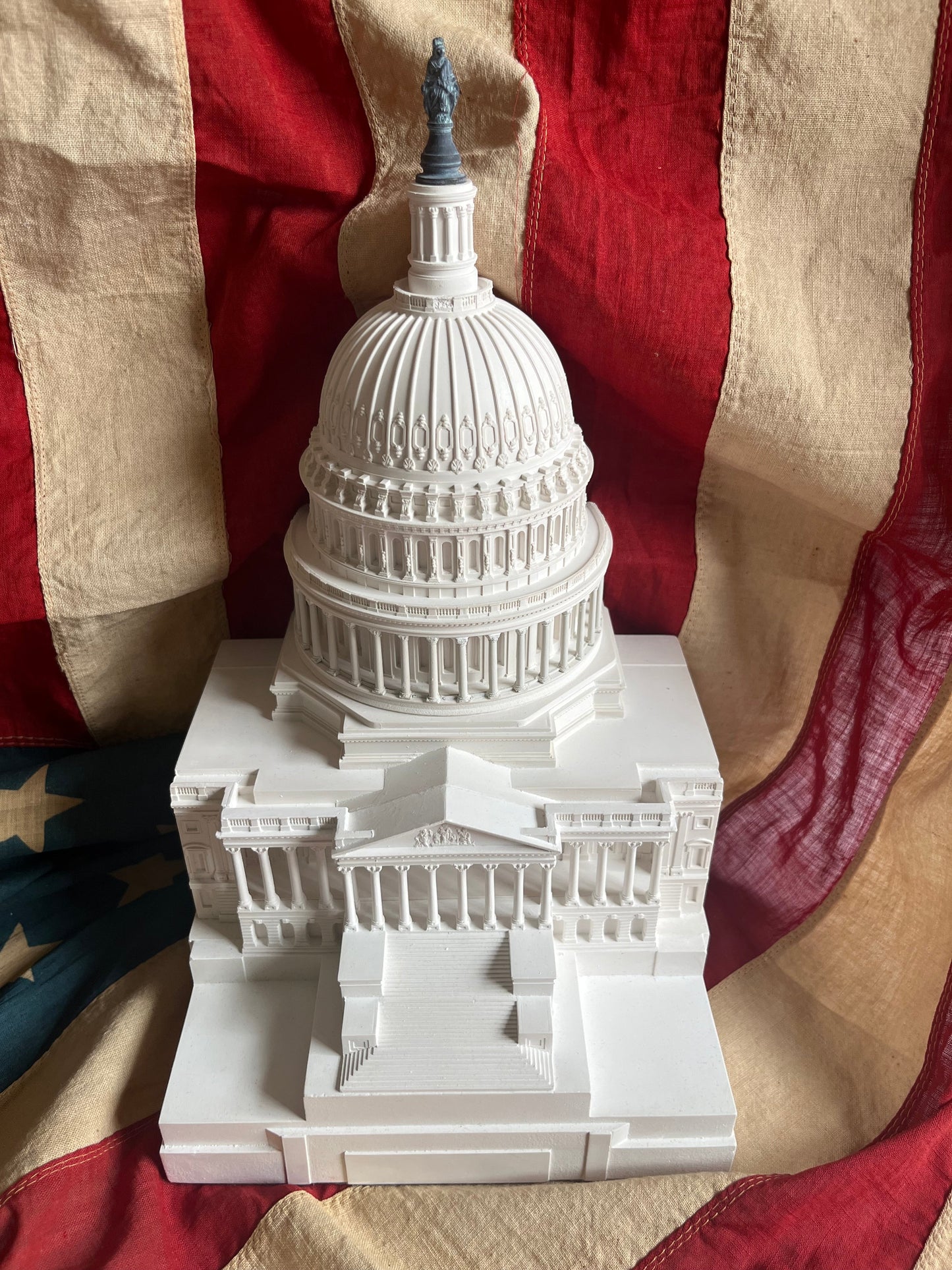 Capitol Building Sculpture Award | AGC PAC | Marble Base Only | White Cararra Marble | 7 by 8 by 1.25 inches