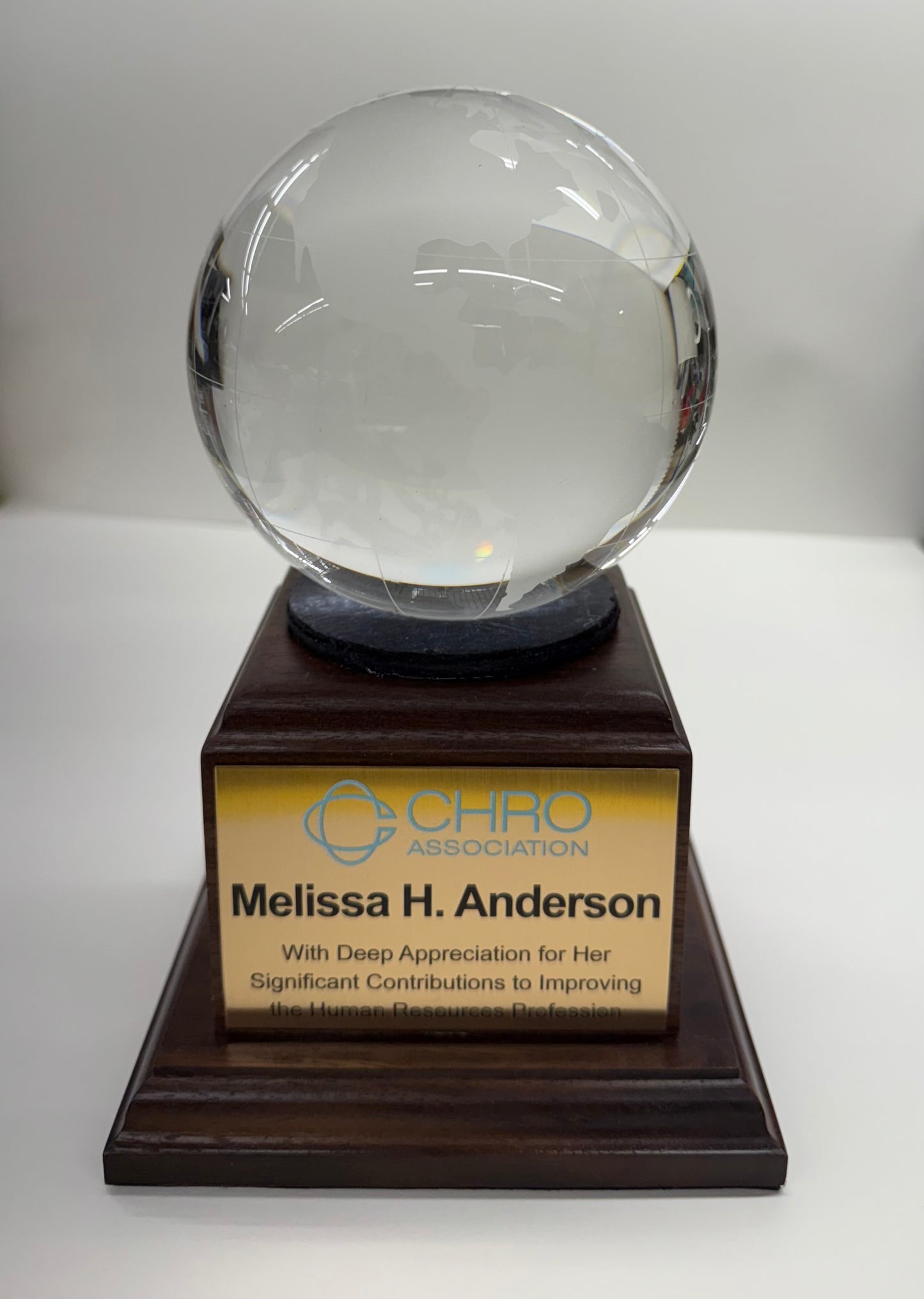 HR Policy Association | 2025 AWARDS | Capitol Dome Award with Engraved Plate on Natural Walnut Base