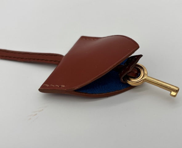 Classic Beatrice Bag Handbag | DEANNA Style: Dark London Tan Bridle with Cobalt Suede Interior | Hand Stitched |