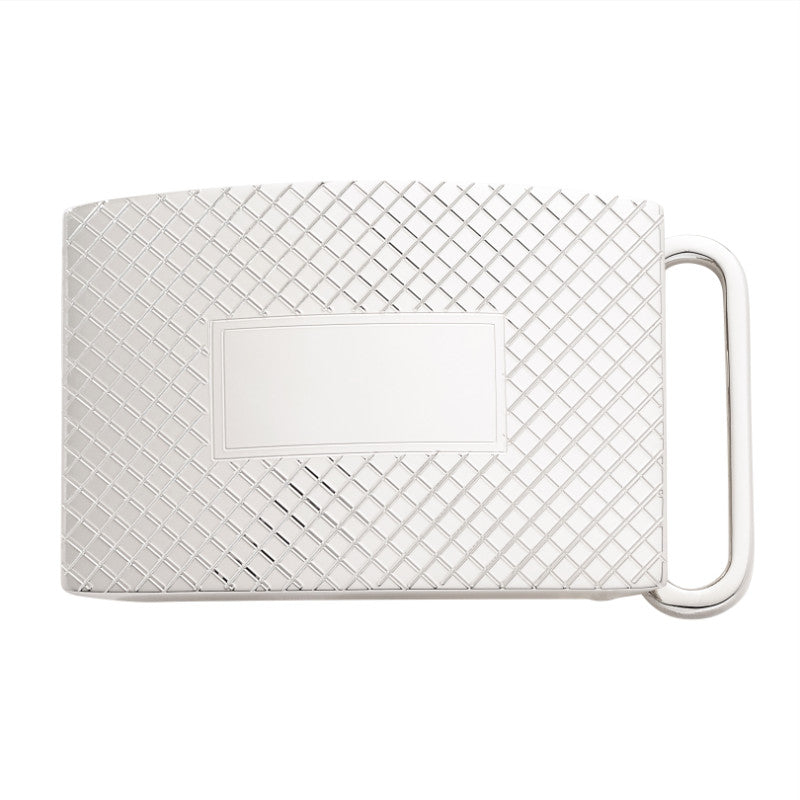 Sterling Silver Belt Buckle | CRISS CROSS LINES Sterling Silver Slide Style Buckle | Available for 1", 1 1/8", 1 1/4" and 1 1/2 Inch Belt Straps | Made in USA