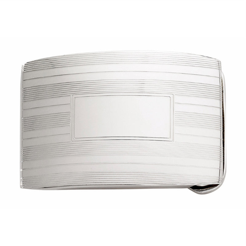 Sterling Silver Belt Buckle | ENGINE TURNED Sterling Silver Slide Style Buckle | Available for 1", 1 1/8", 1 1/4" and 1 1/2 Inch Belt Straps | Made in USA