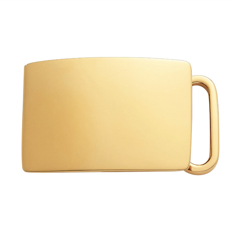 Gold Plate over Sterling Silver Belt Buckle | PLAIN Vermeil Slide Style Buckle | Available for 1", 1 1/8", 1 1/4" and 1 1/2 Inch Belt Straps | Made in USA