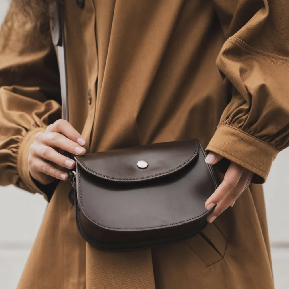Beorma's Brum Handbag | English Bridle | Made in England | 7.5" Bridle Hide Cross Body