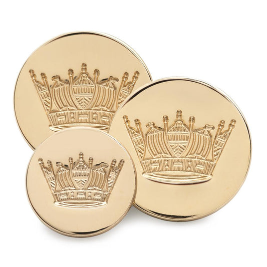 Coronet Crown Blazer Buttons | Gold and Silver Plated Blazer Buttons | Made in England