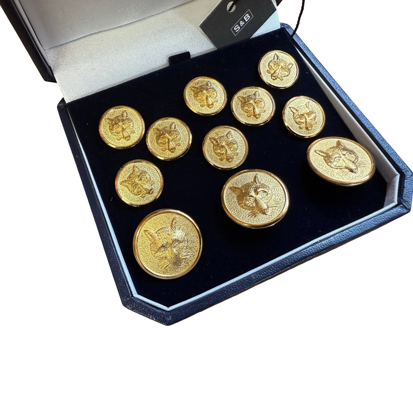 Fox Head Blazer Buttons | Gold Plated Blazer Buttons | Made in England | Benson and Clegg, London