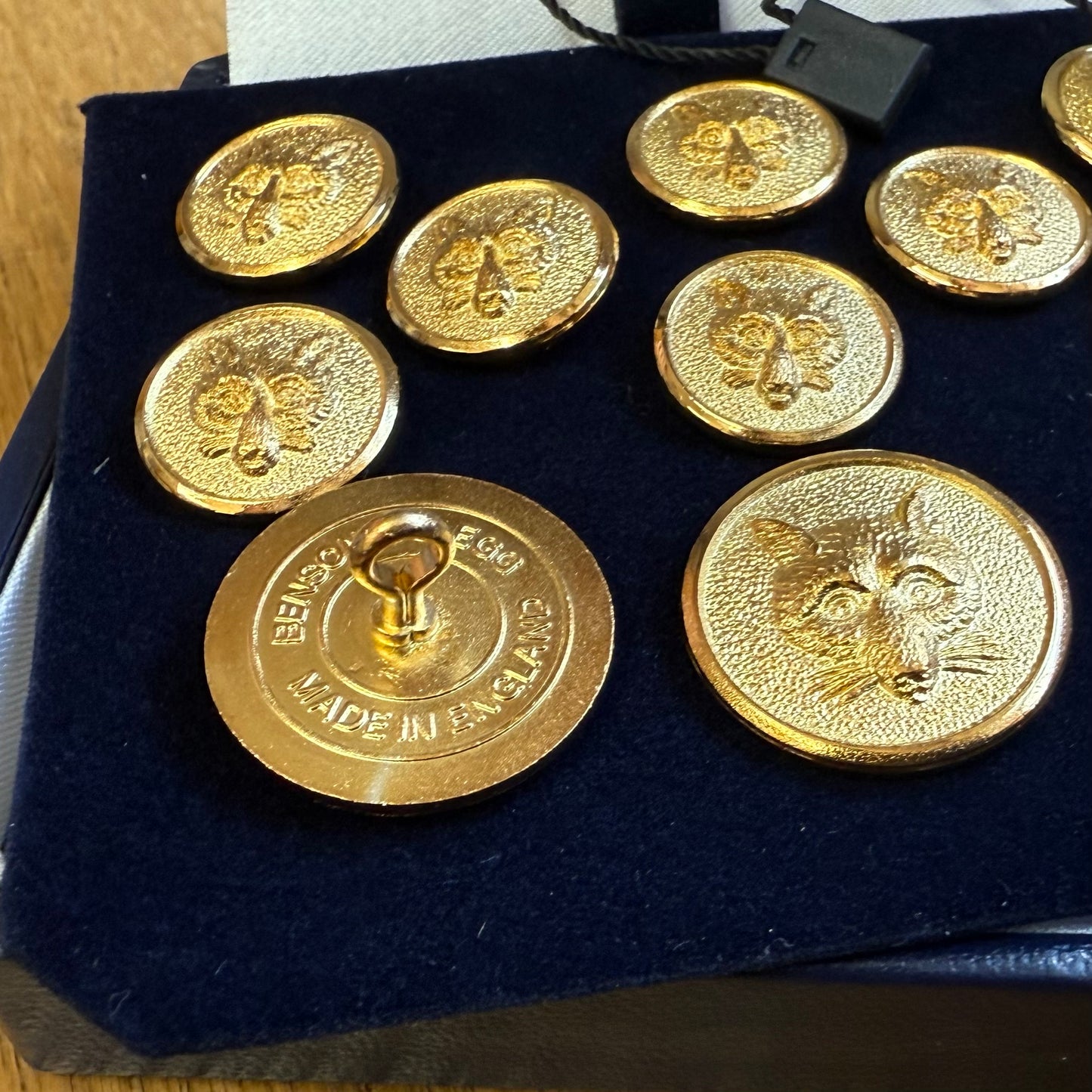 Fox Head Blazer Buttons | Gold Plated Blazer Buttons | Made in England | Benson and Clegg, London