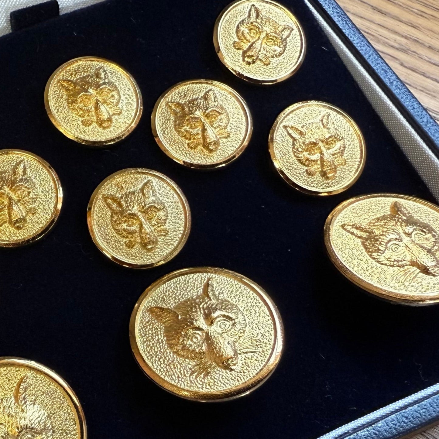 Fox Head Blazer Buttons | Gold Plated Blazer Buttons | Made in England | Benson and Clegg, London