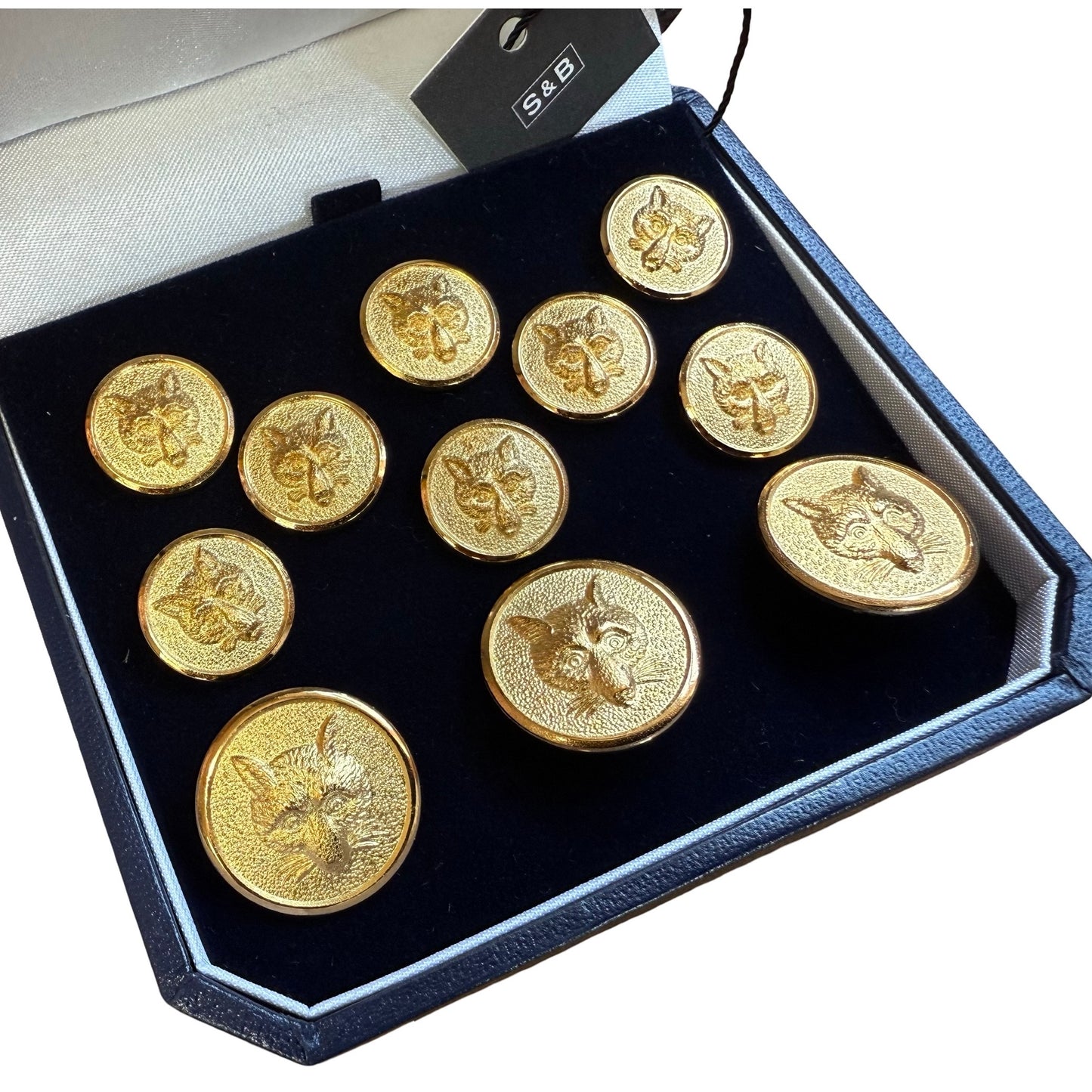 Fox Head Blazer Buttons | Gold Plated Blazer Buttons | Made in England | Benson and Clegg, London