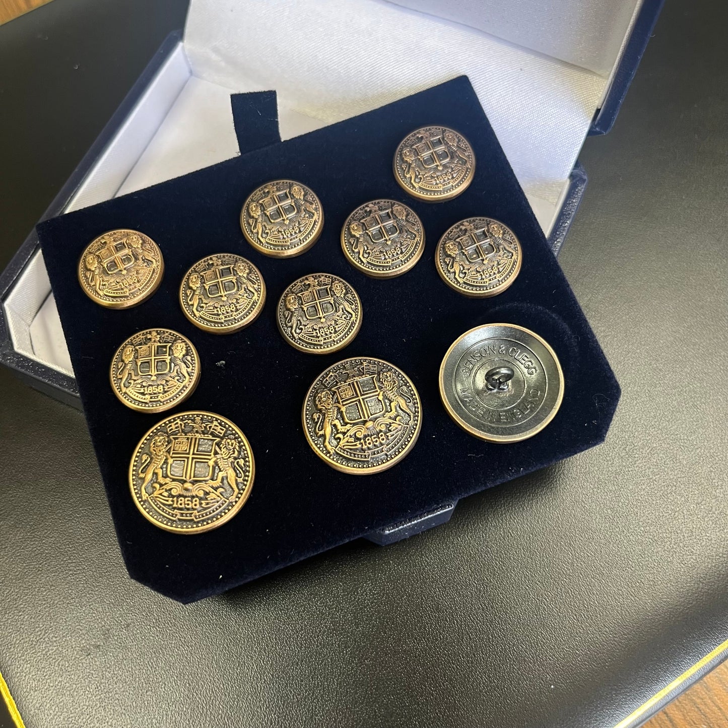 East India Company | Crest Design | Blazer Button Set | Bronze Plated Blazer Buttons | Made in UK