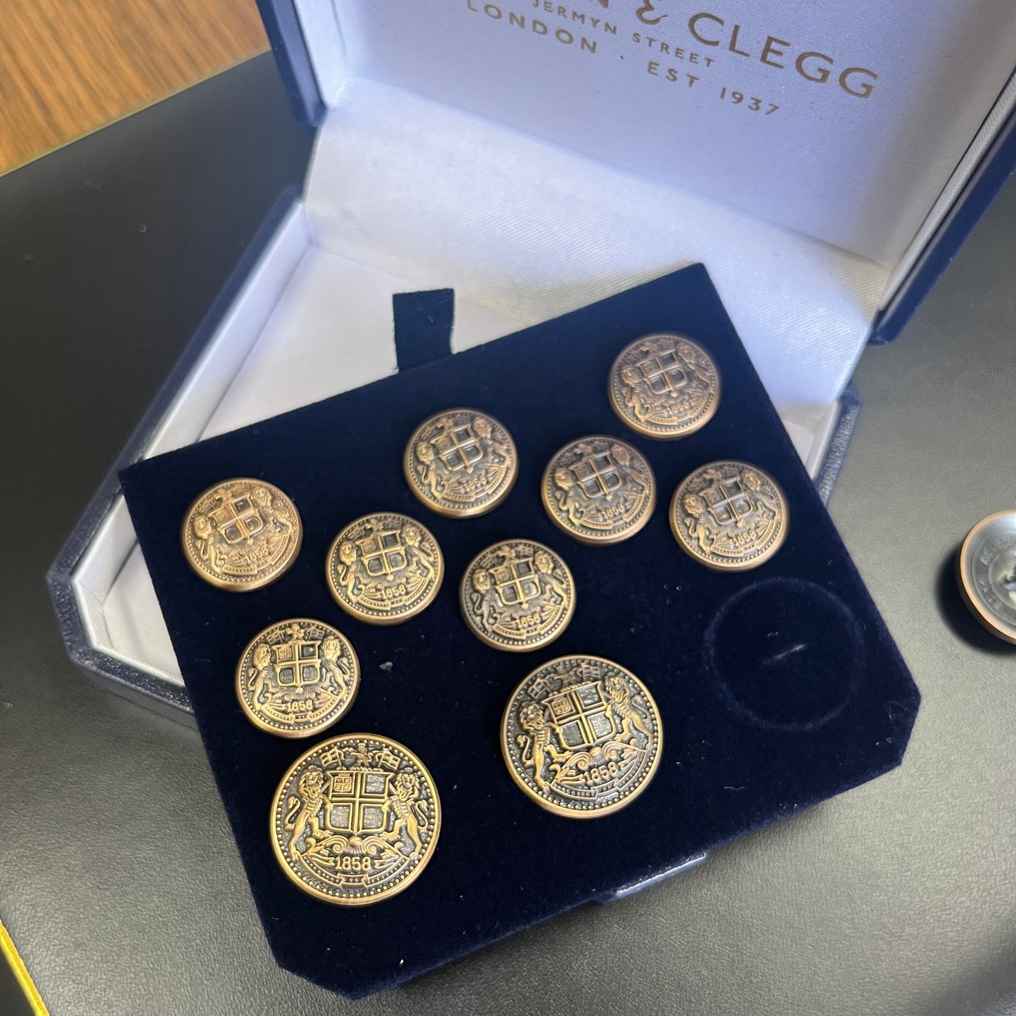 East India Company | Crest Design | Blazer Button Set | Bronze Plated Blazer Buttons | Made in UK