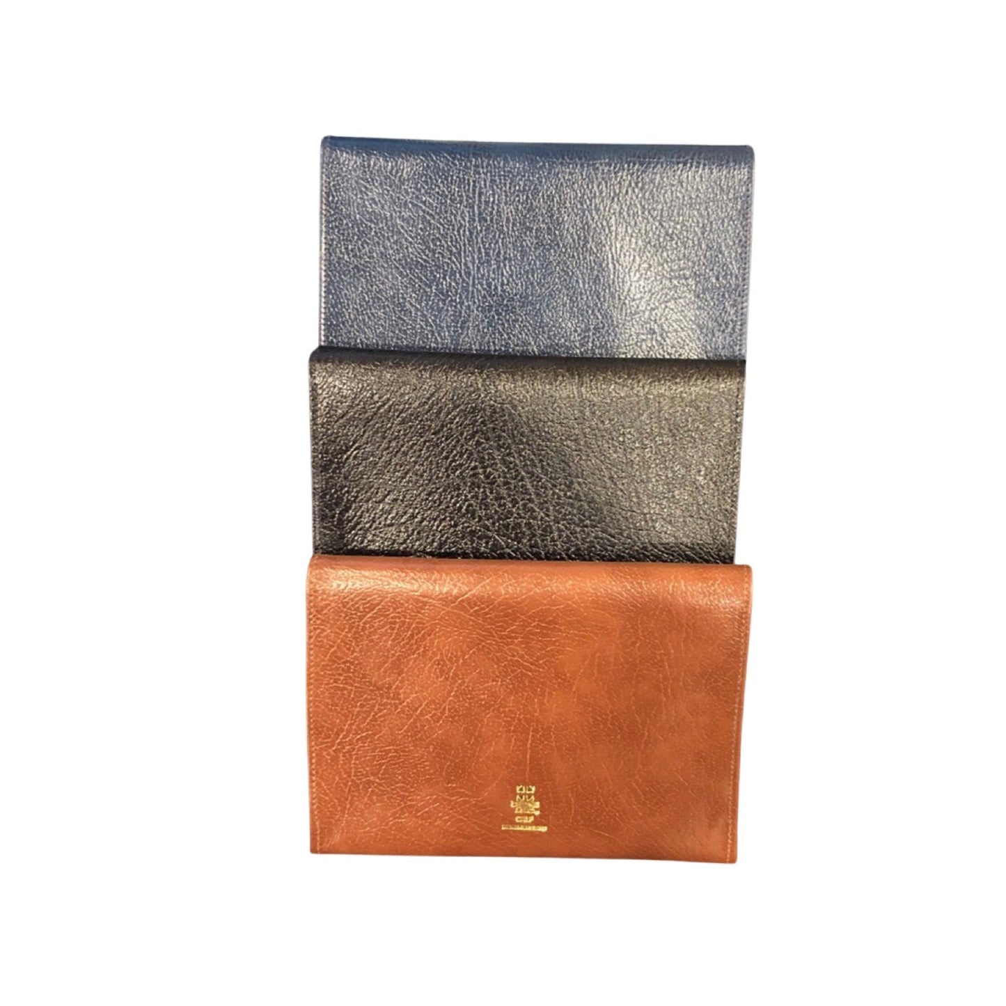 Photo Envelope Wallet with Gold Writing Instrument | Embossed Calf Leather | Silk Lining | Made in England | Charing Cross Leather