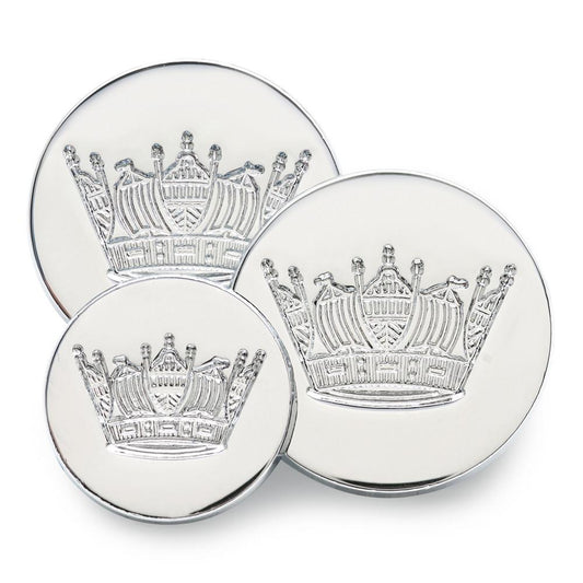 Coronet Crown Blazer Buttons | Silver Plated Blazer Buttons | Made in England