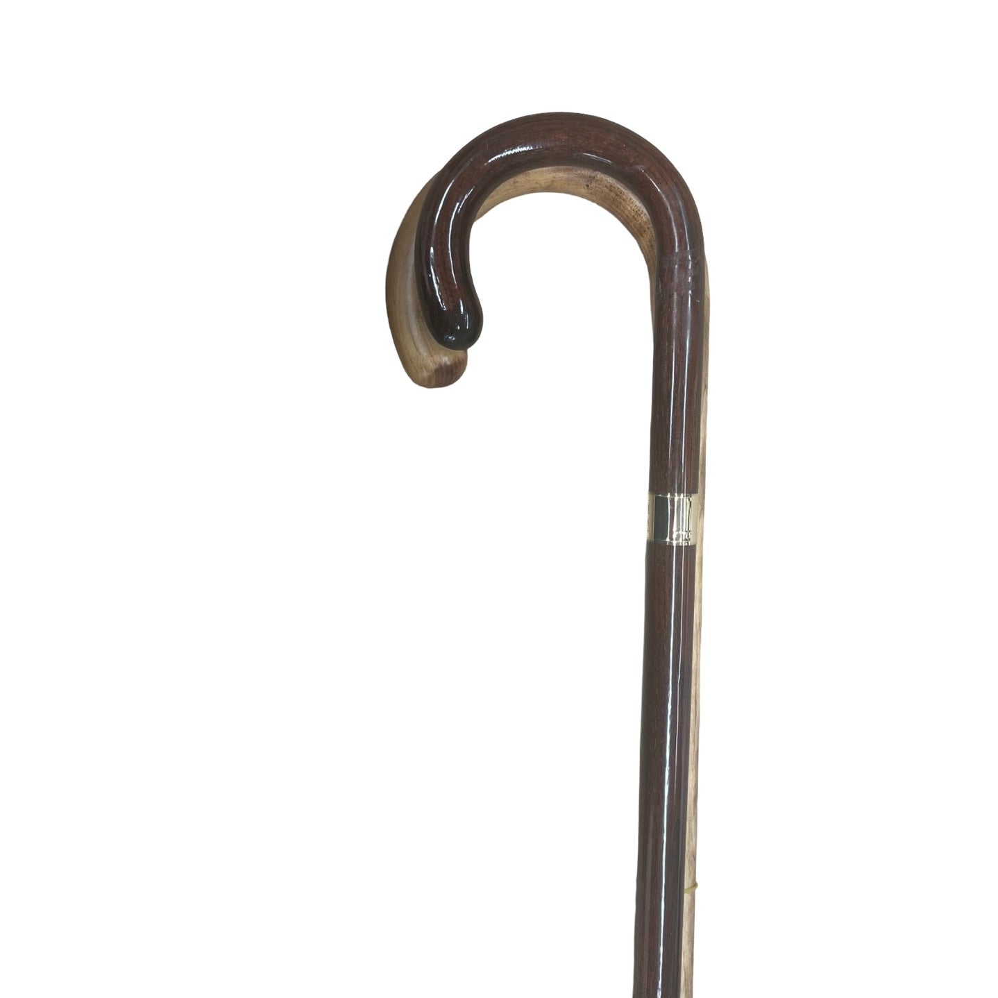Maple Crook Handle Cane for a Lady | Slender, Elegant Cane with Gold Band | Made in England |