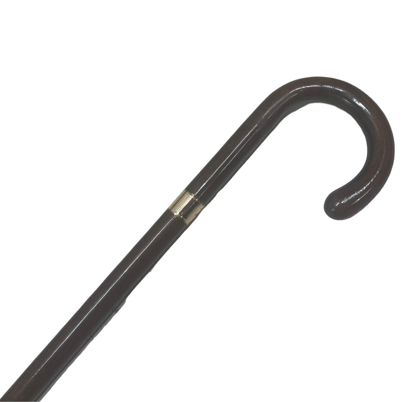 Maple Crook Handle Cane for a Lady | Slender, Elegant Cane with Gold Band | Made in England |
