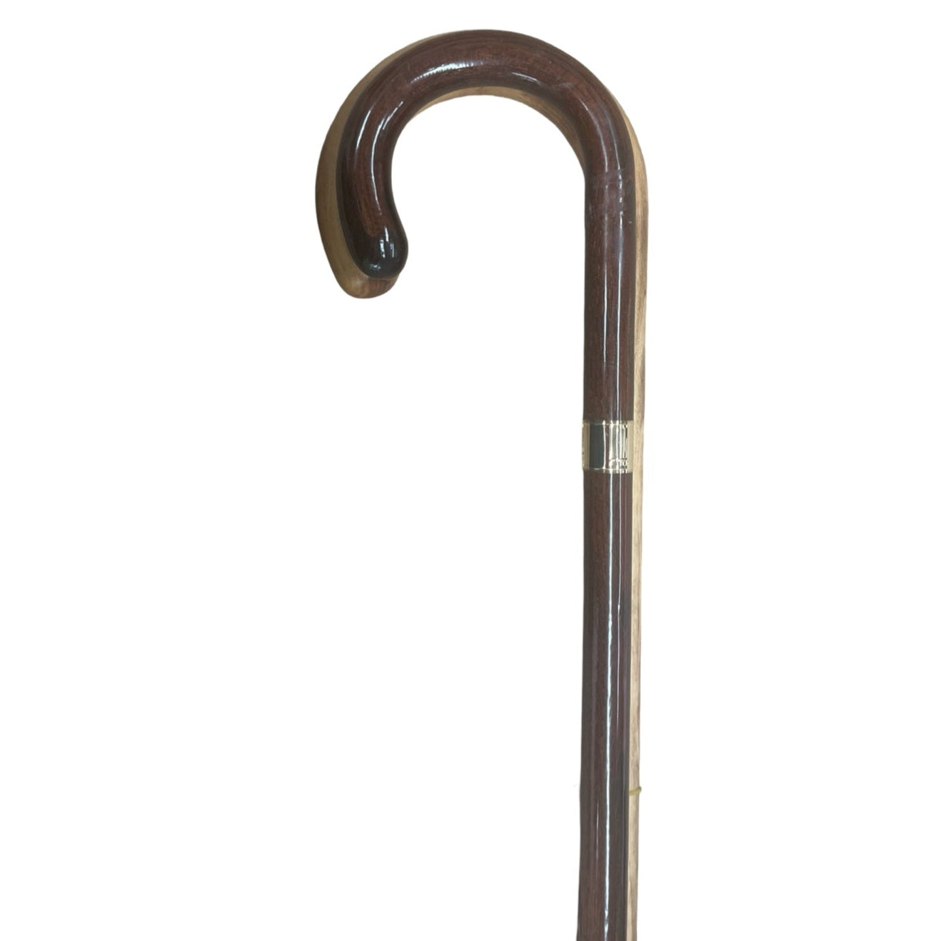 Maple Crook Handle Cane for a Lady | Slender, Elegant Cane with Gold Band | Made in England |