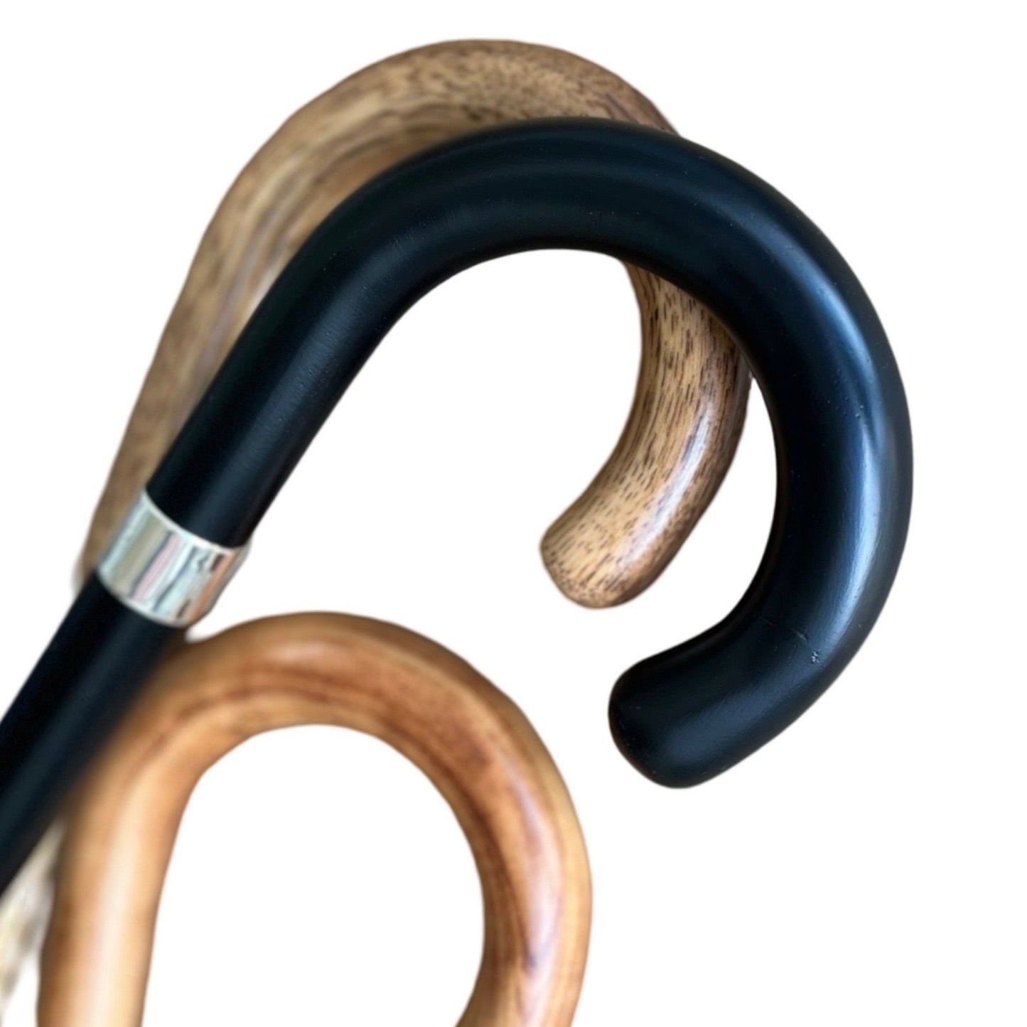 Luxury Wood Cane | Polished Black Maple Walking Stick Cane | Crook Handle | Finest Quality | Made in England