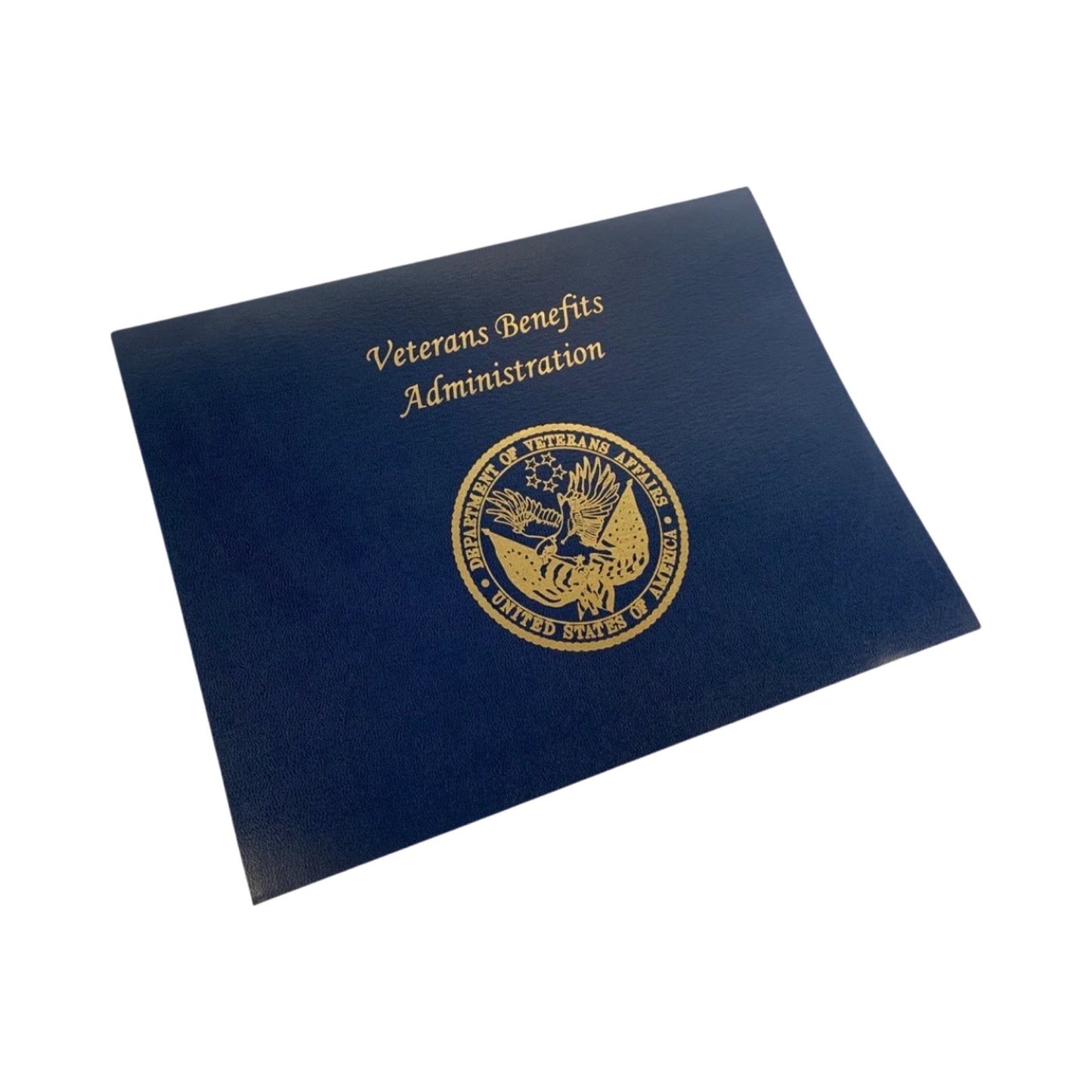 Custom Certificate Holder | Veterans Benefits Administration | 100 Flexible Cover Certificate Holder | 8.5 by 11 inch Horizontal | Washington, DC | Charing Cross USA
