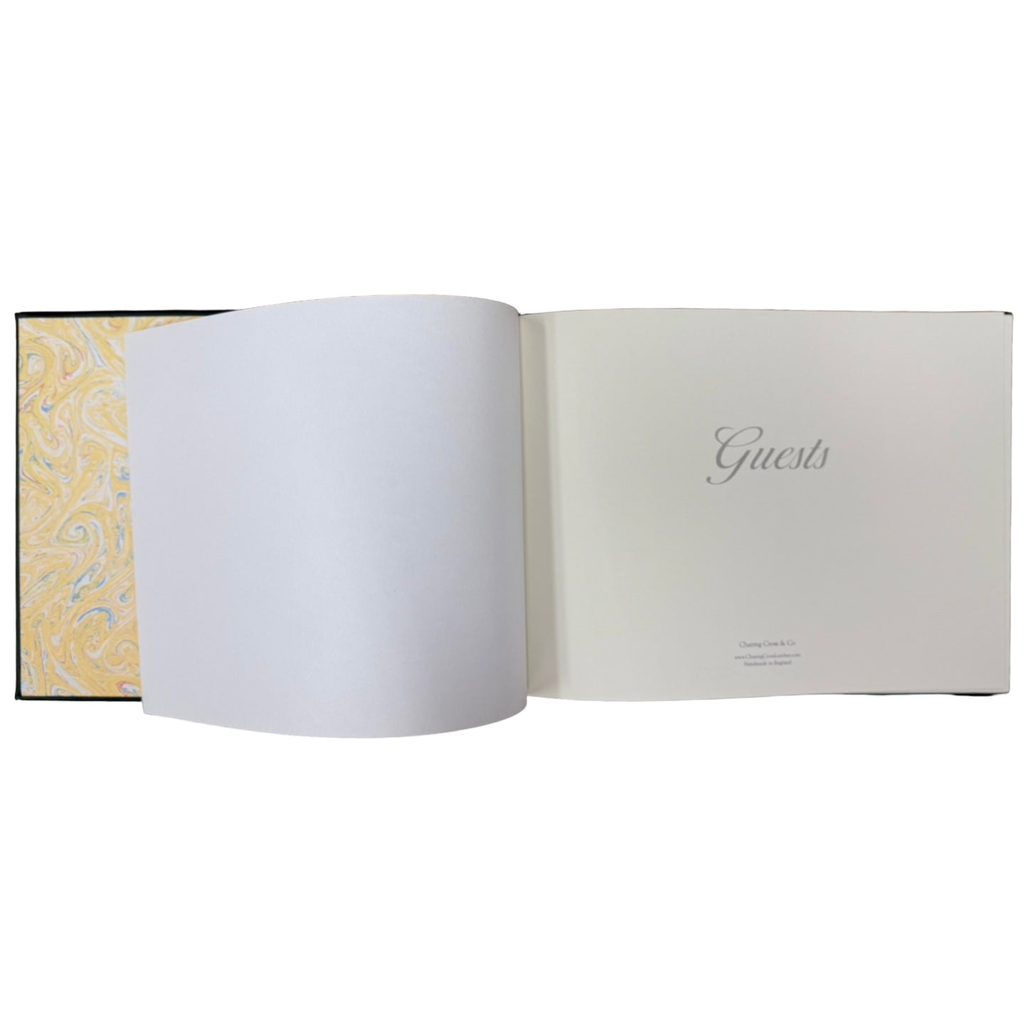 Jonas Guests Book | 7 by 9 inches | Horizontal | Padded Cover | Hunter Green Finest Polished Calf | Charing Cross Made in England