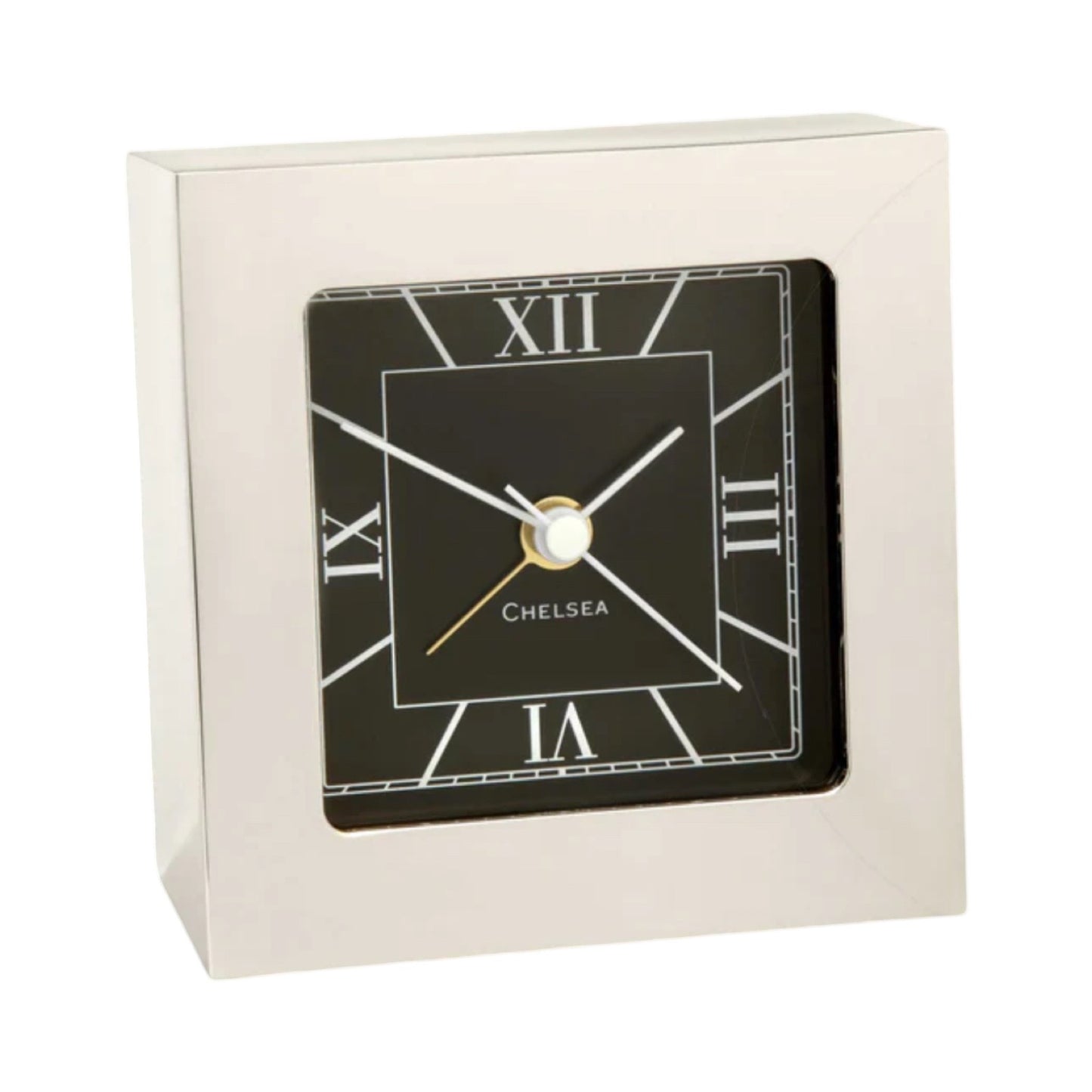 Heavy Nickel Clock | Square Nickel | Alarm Clock | Desk Clock | Chelsea Clock