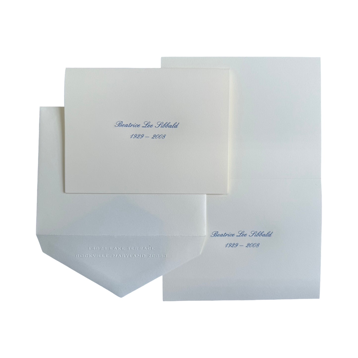Condolence Acknowledgement Informal Notes | Beatrice Lee Sibbald