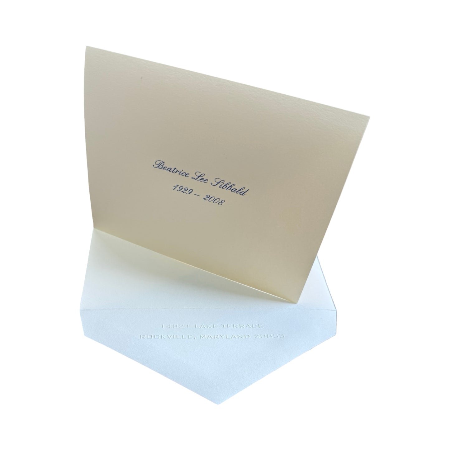 Condolence Acknowledgement Informal Notes | Beatrice Lee Sibbald