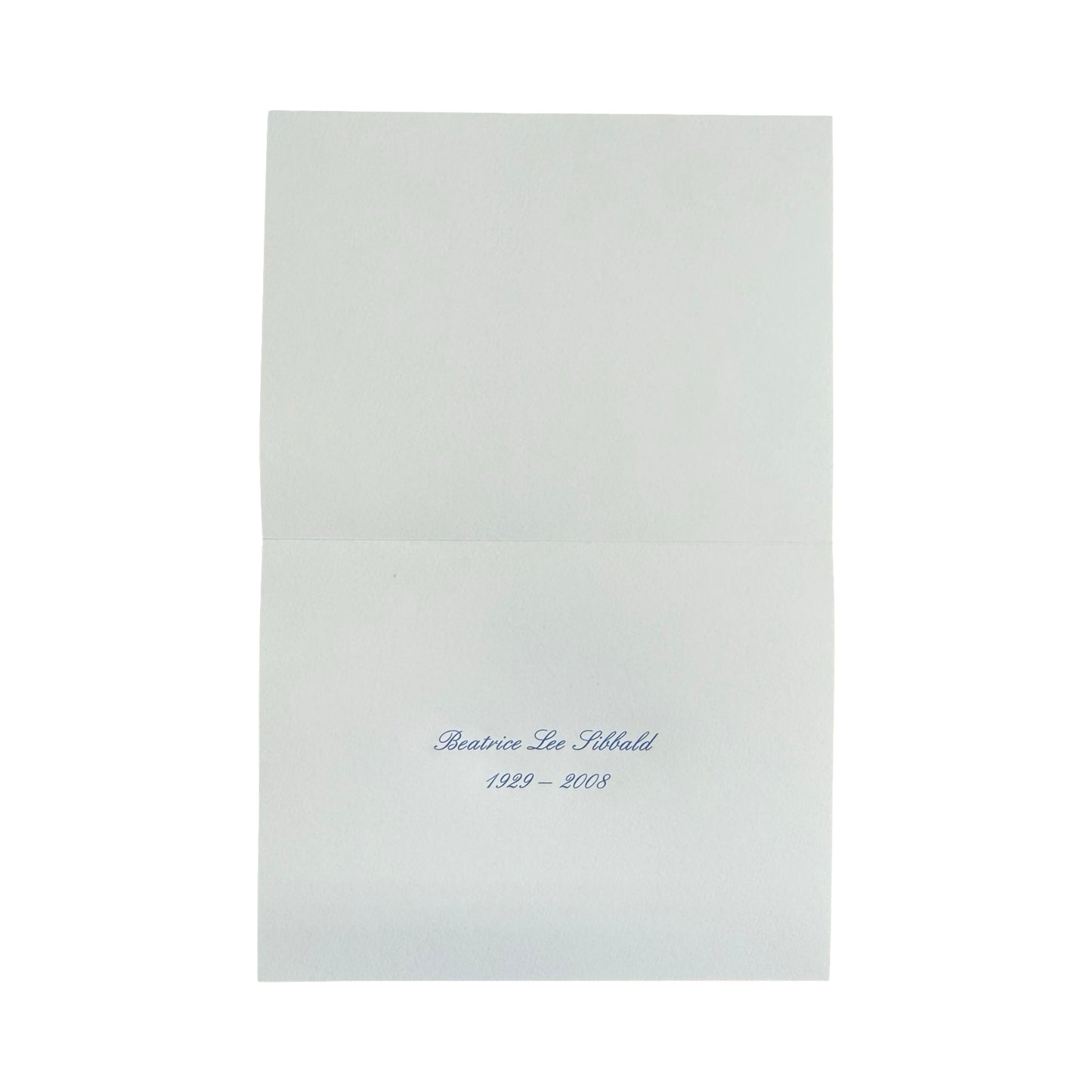 Condolence Acknowledgement Informal Notes | Beatrice Lee Sibbald