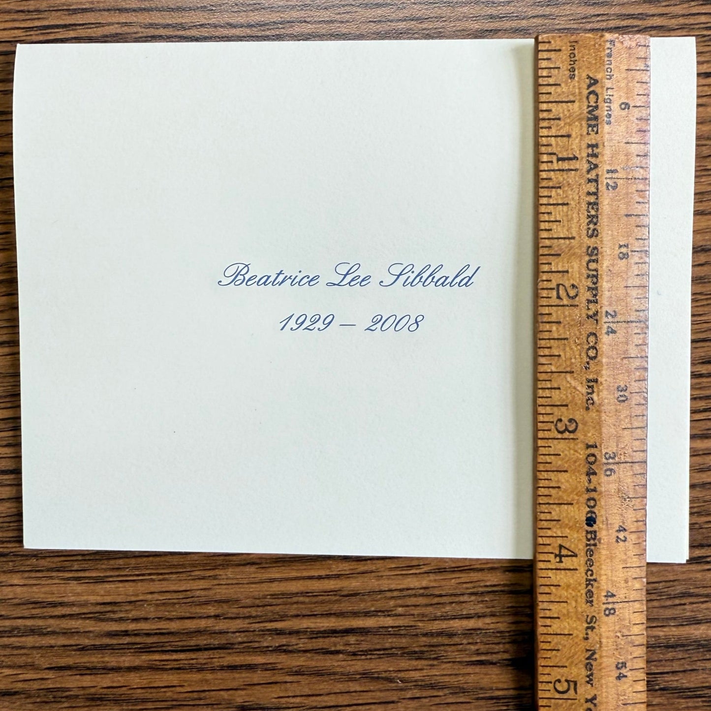 Condolence Acknowledgement Informal Notes | Beatrice Lee Sibbald