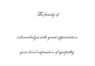 Condolence Acknowledgement Informal Notes | Sample Proofs