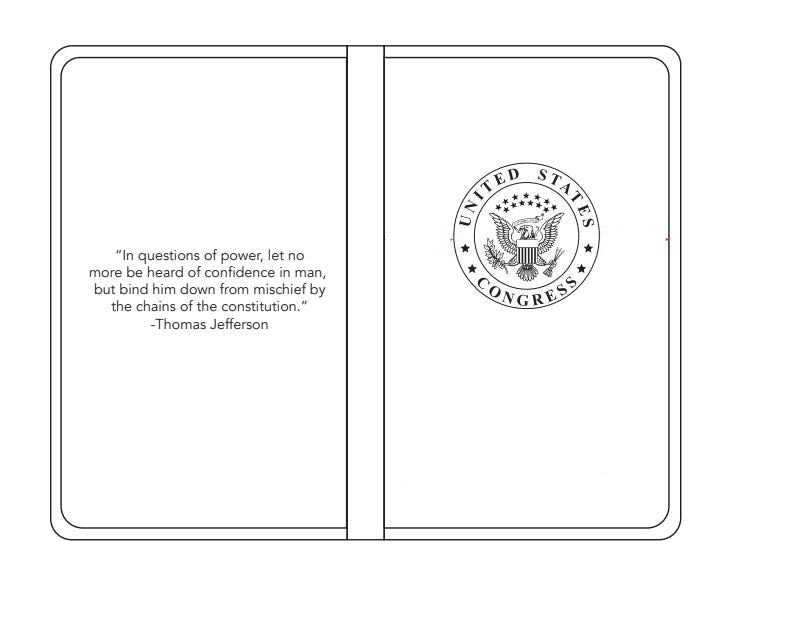 Constitution Book | Custom Leather Constitution Gift Book | 5 by 3" | Gold Stamping | Hand Bound
