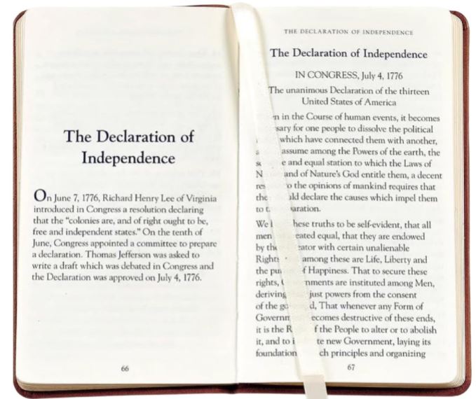 Constitution Book | Custom Leather Constitution Gift Book | 5 by 3" | Gold Stamping | Hand Bound