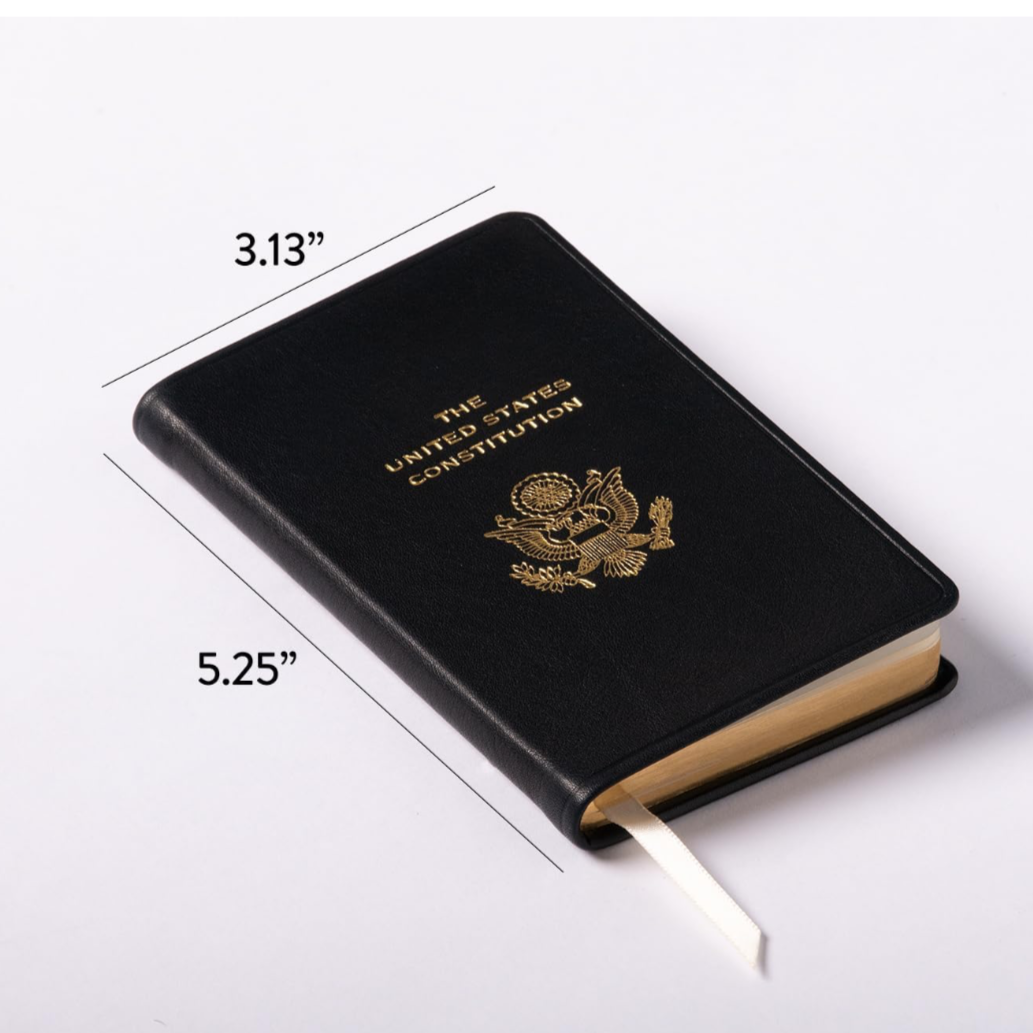 Constitution Book | Custom Leather Constitution Gift Book | 5 by 3" | Gold Stamping | Hand Bound