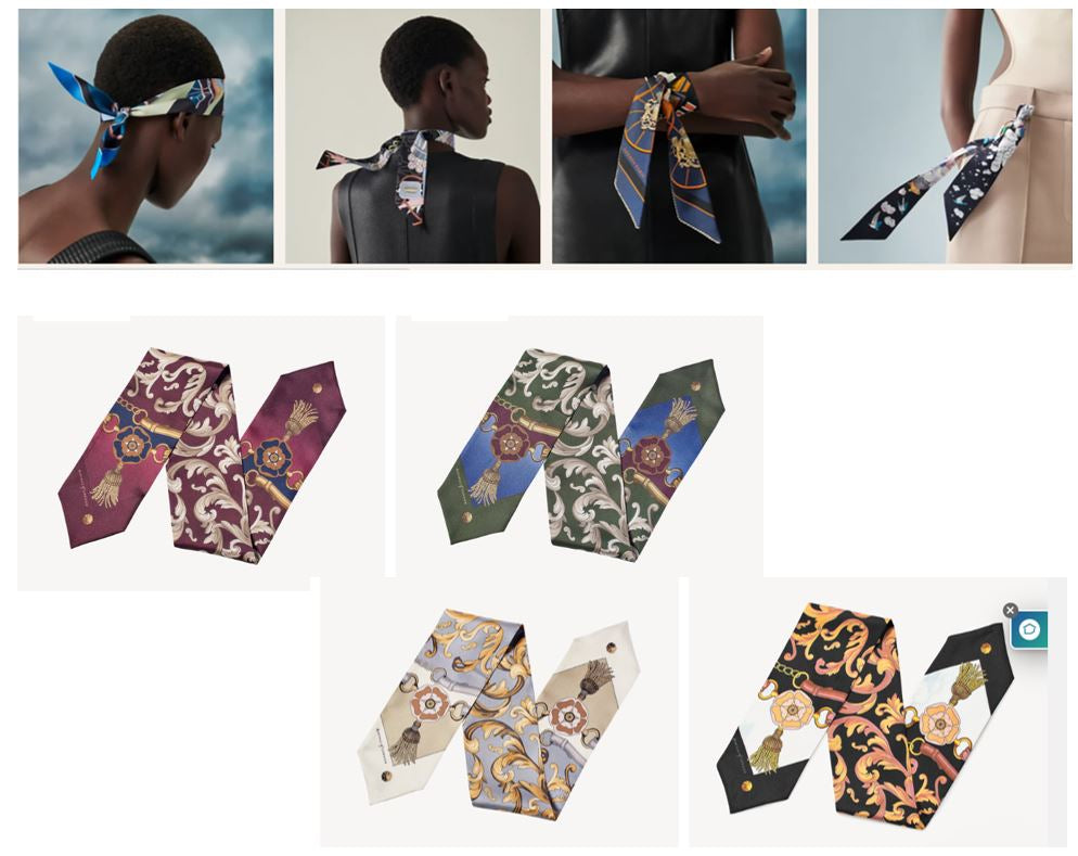 Custom Silk Scarf and Tilley | Baltimore 2026 | Design Elements | Samples of Appealing Designs | Finest Quality Silk | Hand Rolled Edges