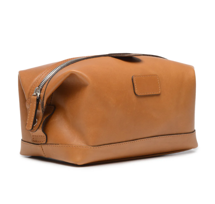 Ryder Dopp Kit | All Leather | Zipper Toilet Kit, Dopp Kit, Travel Case | Full Grain American Leather | Black, Tan, Browns | Korchmar
