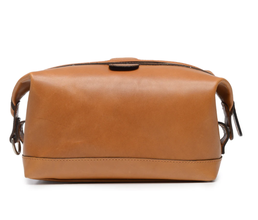 Ryder Dopp Kit | All Leather | Zipper Toilet Kit, Dopp Kit, Travel Case | Full Grain American Leather | Black, Tan, Browns | Korchmar