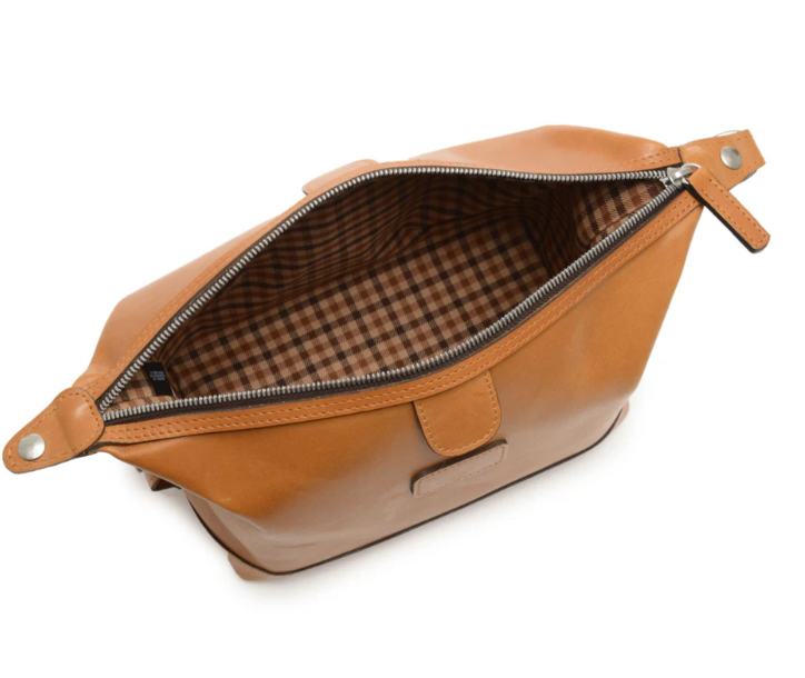 Ryder Dopp Kit | All Leather | Zipper Toilet Kit, Dopp Kit, Travel Case | Full Grain American Leather | Black, Tan, Browns | Korchmar
