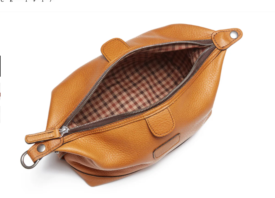 Ryder Dopp Kit | All Leather | Zipper Toilet Kit, Dopp Kit, Travel Case | Full Grain American Leather | Black, Tan, Browns | Korchmar