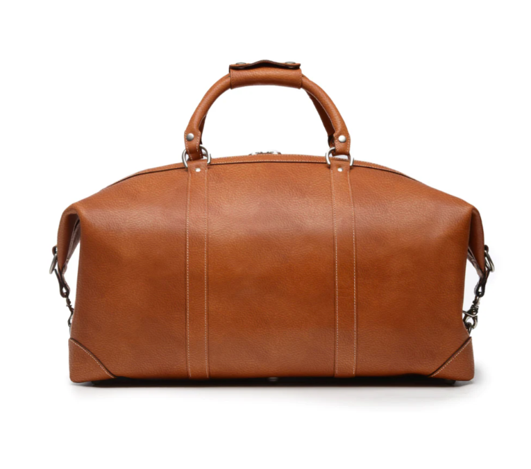 Duffel Bag | All Leather | Twain Black, Brown, and Tan Leather Duffel | 22 Inch | Korchmar Leather | Personalized