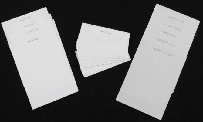 Bespoke Stationery | Elizabeth Taylor Personal Letterhead Stationery | Elizabeth Taylor Style Monarch Sheets and Envelopes