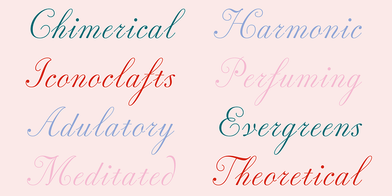 Fonts Styles | Sterling & Burke DC | Engraved Stationery Type Face Offerings | Custom Italic Calligraphic Fonts