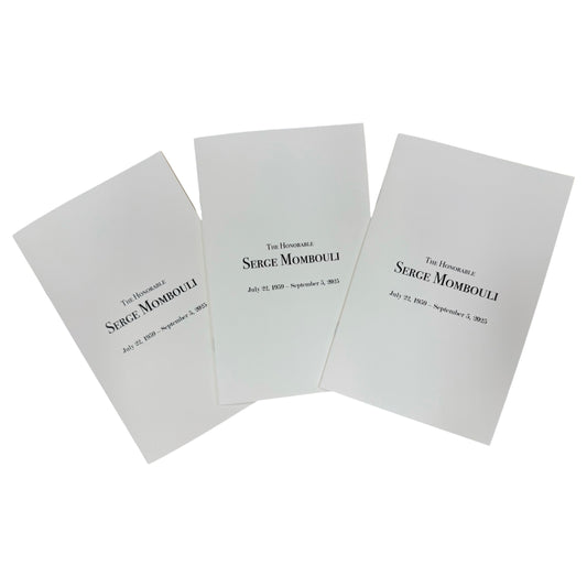 Gawler's Sons | Funeral Service | SERGE MOMBOULI | Finished Program  | 320 Copies