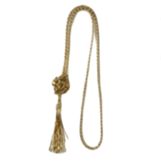 Funereal Stationery | Program | Gold Fancy Silk Tassel with Adjustable Ball | Small Tassel on Elastic Cord | For Program Cover Tassel