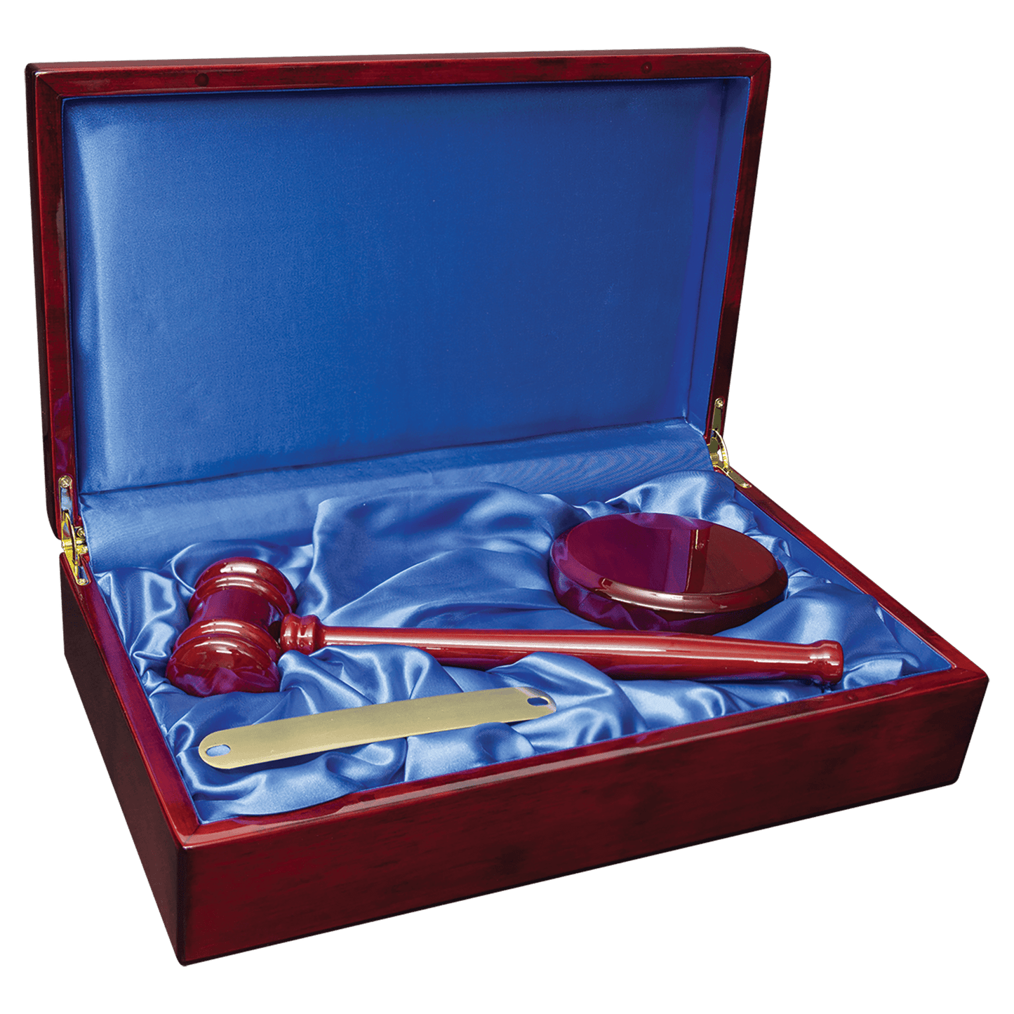 Gavel and Block Presented in Rosewood Box | Custom Engraving | DOMINOS