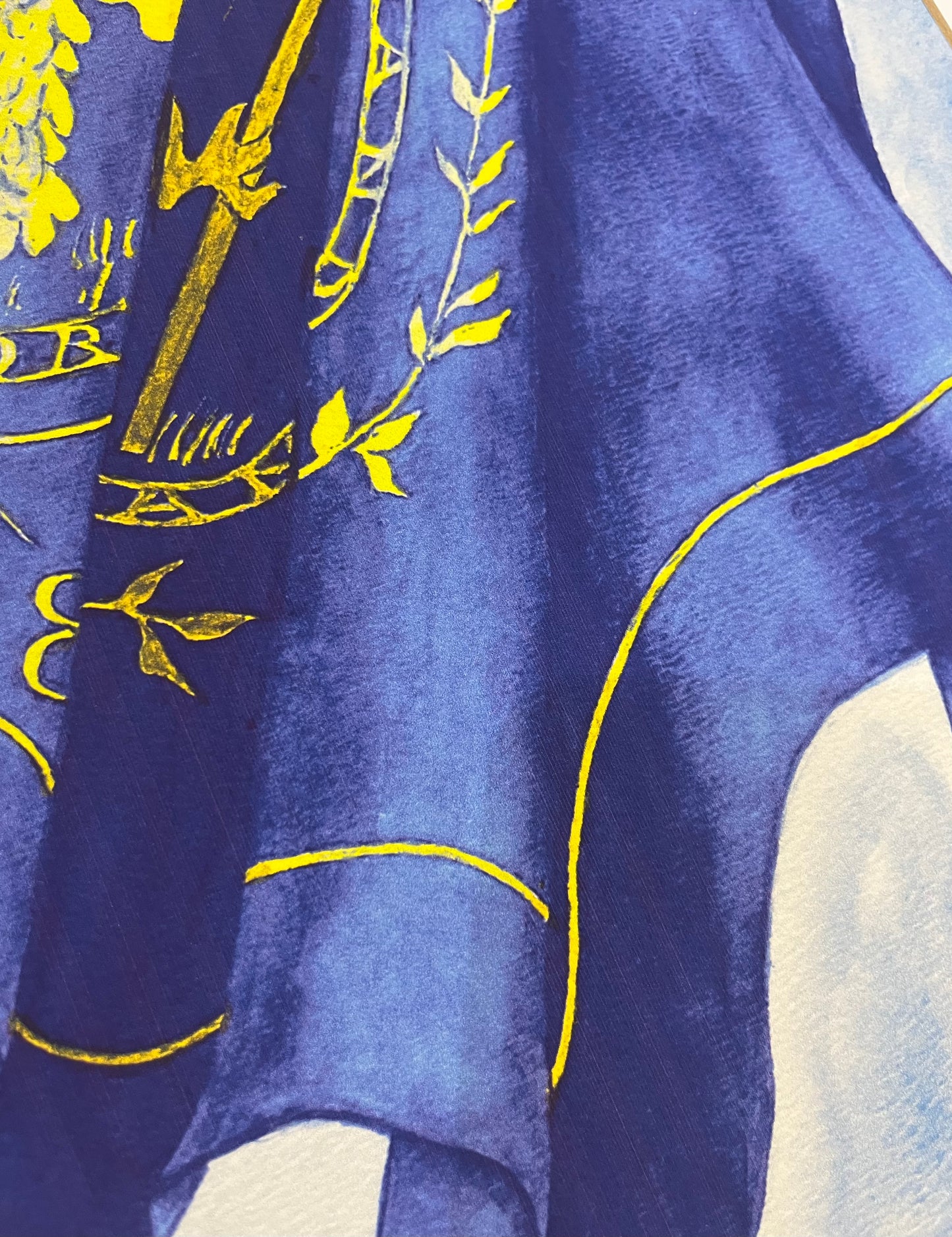 Georgetown University Fine Art Flag with Georgetown Crest by Carole Moore Biggio | 11" by 14"