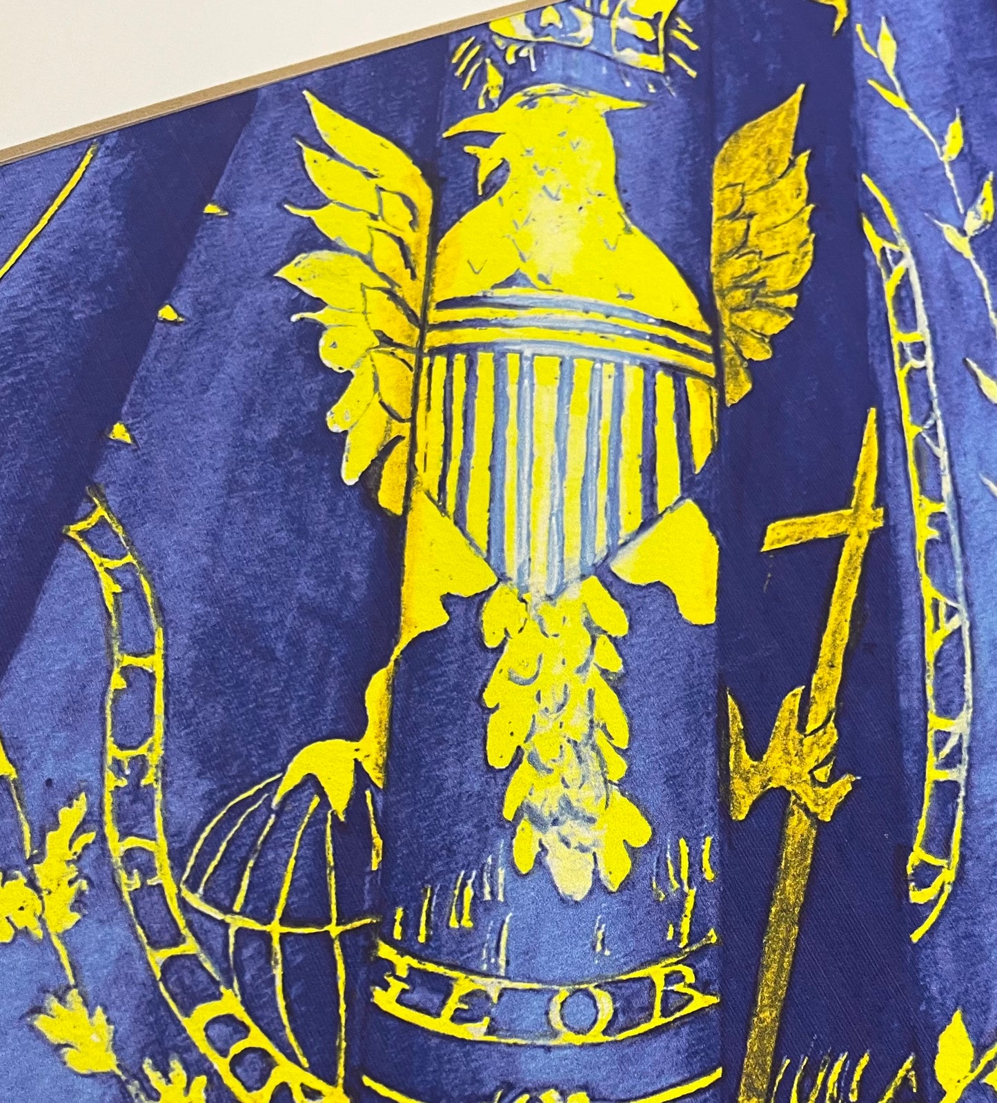 Georgetown University Fine Art Flag with Georgetown Crest by Carole Moore Biggio | 11" by 14"