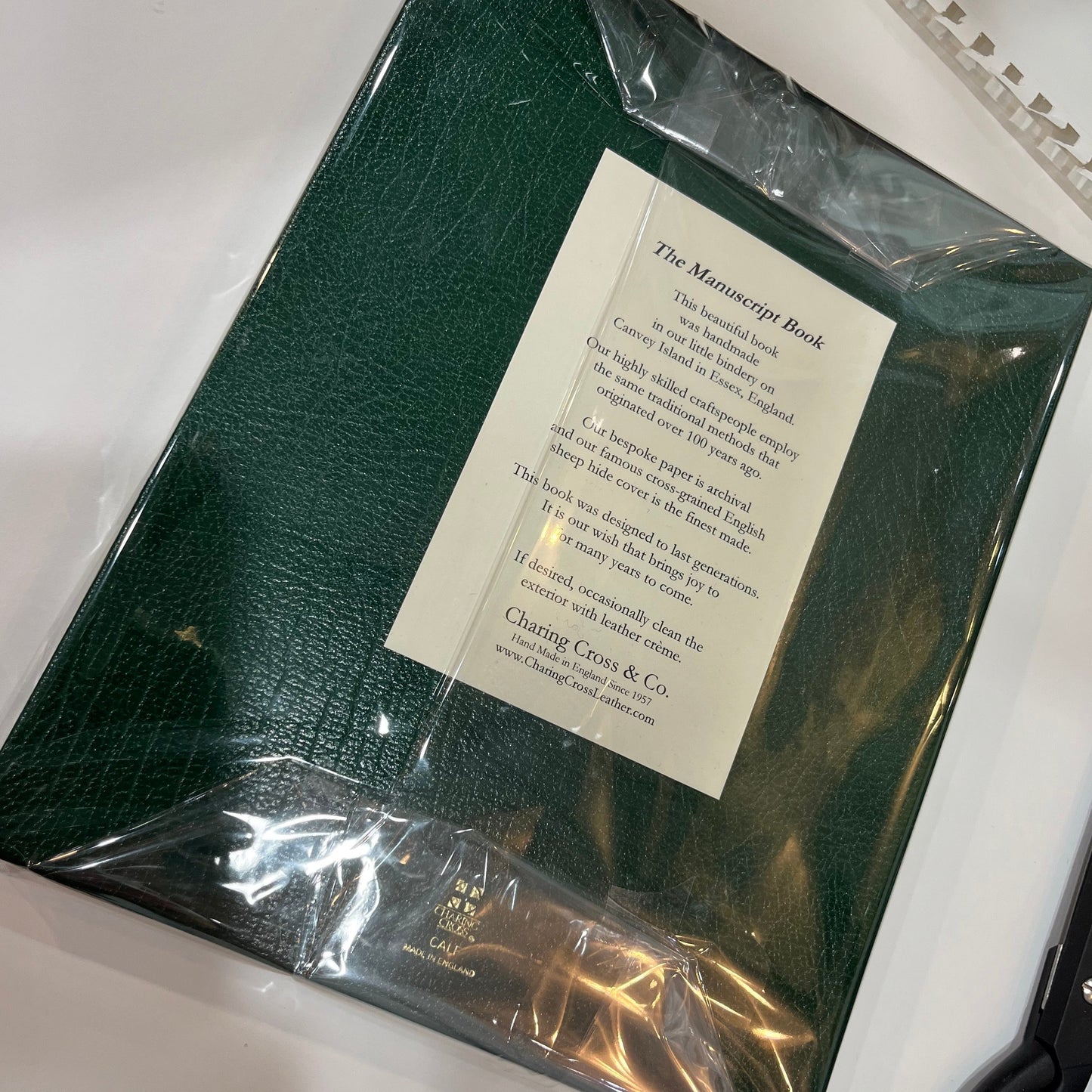 43 Years of Service Book for Georgetown University | 10 by 8 inches | 3 Lines of Gold Text on Embossed Calf | Blank Pages | Charing Cross