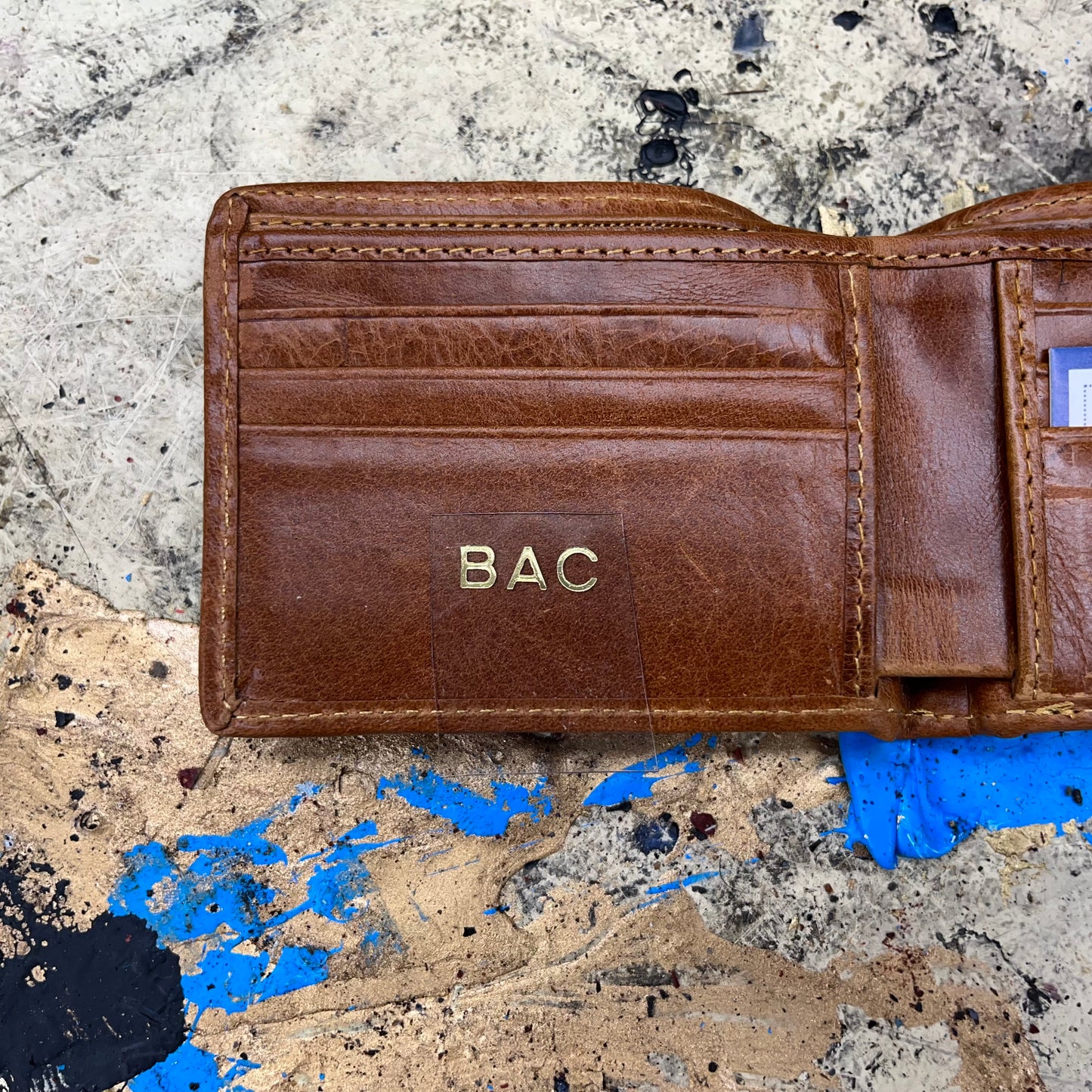 Needlepoint Collection | Georgetown University Needlepoint Bi-Fold Wallet | Hip Wallet | Hoya | Blue and Grey