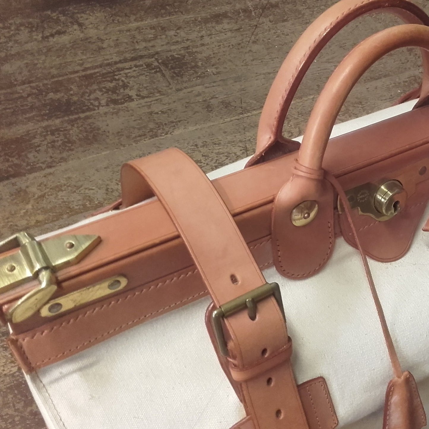 Classic Gladstone Bag | Kit Bag in Canvas Duck with English Bridle Leather Trim | Hand Stitched in England | Deposit for Bespoke Production